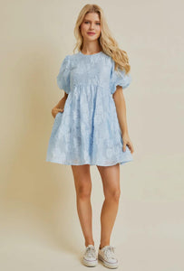 Textured Babydoll Mini Dress