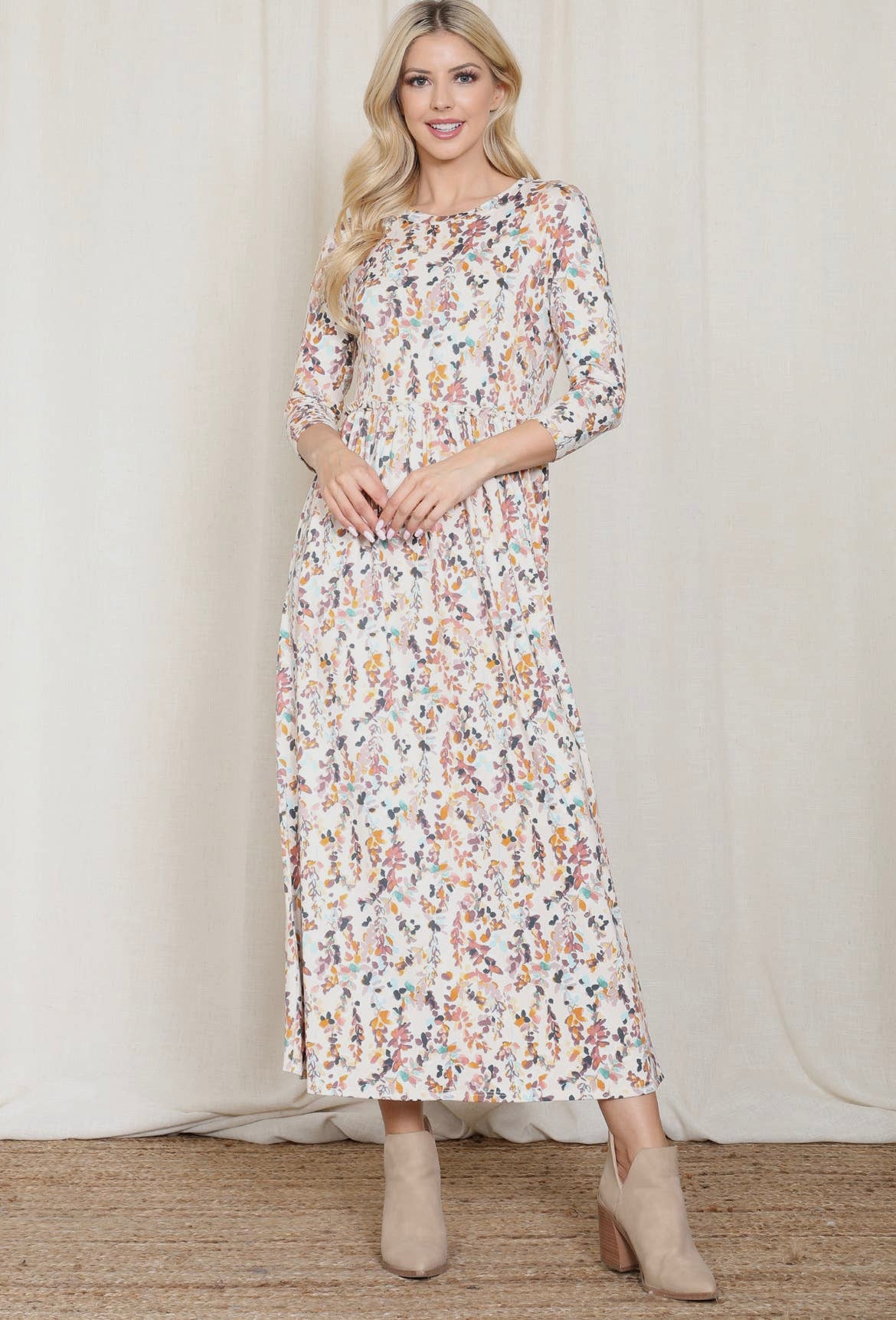 Taupe Flower Maxi