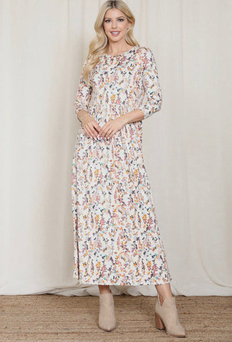 Taupe Flower Maxi