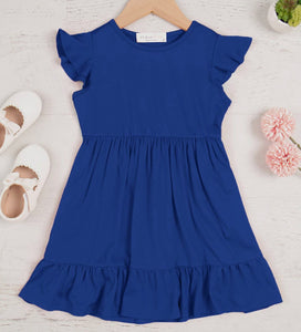 Youth Royal Blue Ruffle Dress