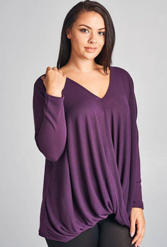 Curvy Purple Hacci Tunic top